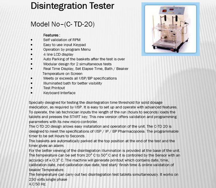 disintegration tester disintegration tester
